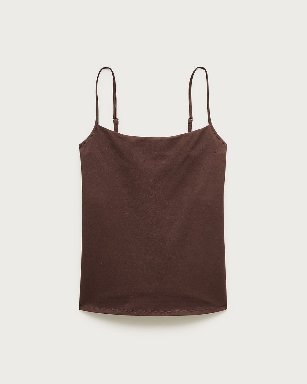 J.Crew Stretch cotton shelf-bra tank top Smoked Walnut M